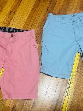 Plugg pink & Light Blue Old Navy Men's Size 34 Flat-Front Cotton Chino Shorts